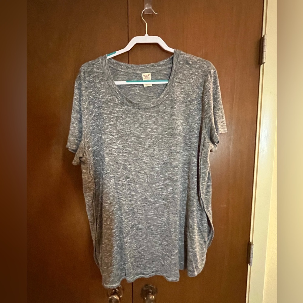 Faded Glory Heather Grey Extra Soft Tee | Casual Comfortable Plus Size Basics